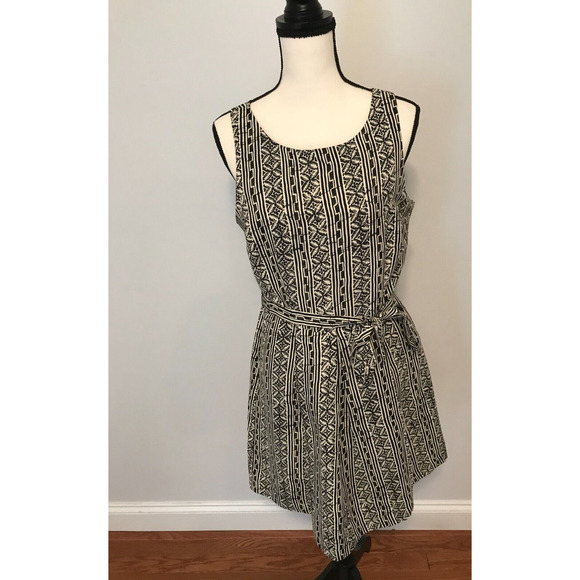 Plenty by Tracy Reese Fit and Flare A-Line Aztec Black/White Print Dress - Picture 1 of 7